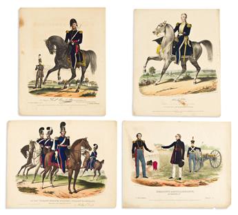 (MILITARY.) William H. Huddy & Peter S. Duval. Group of 20 lithographed plates from the U.S. Military Magazine.